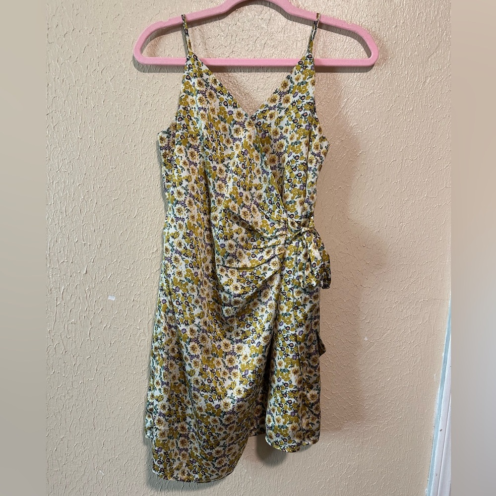 Heartloom Mini Dress Floral Wrap Dress Size XS